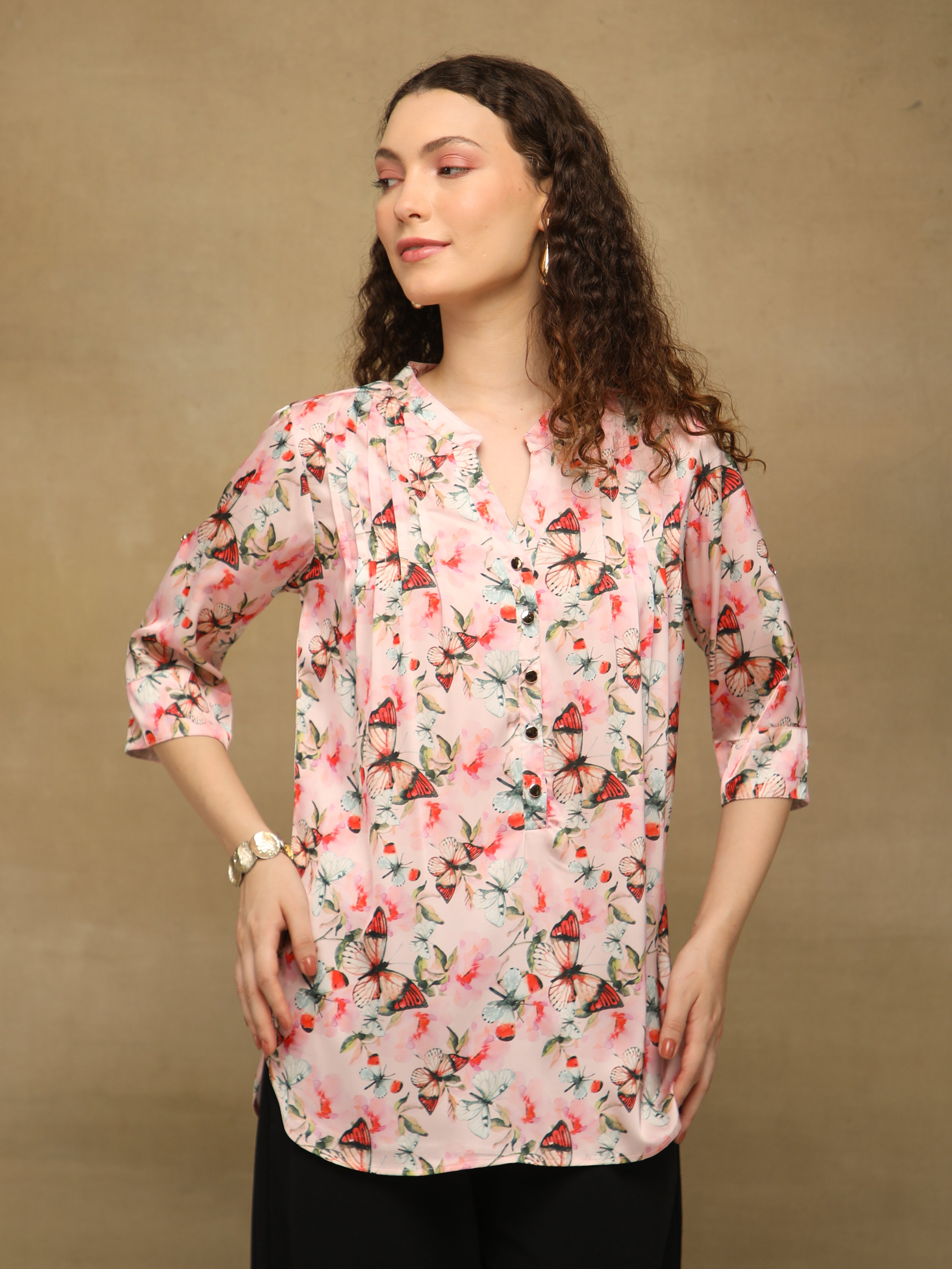 Pink Whisper Pintuck Top
