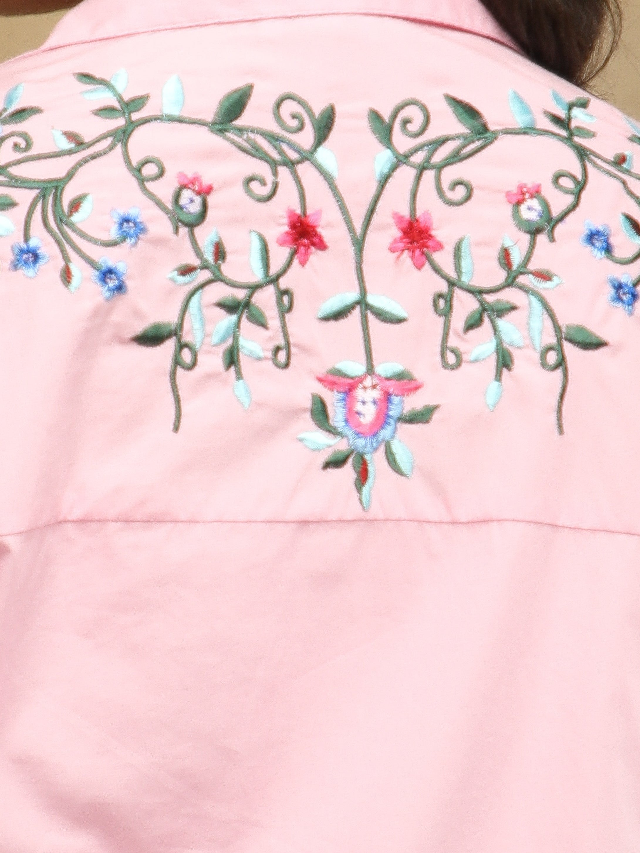 Blush Front-Back Embroidered Yoke Shirt