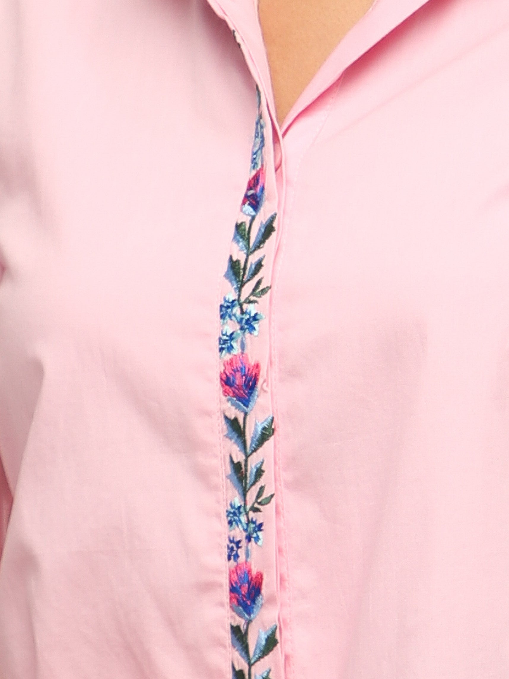 Blush Front-Back Embroidered Yoke Shirt