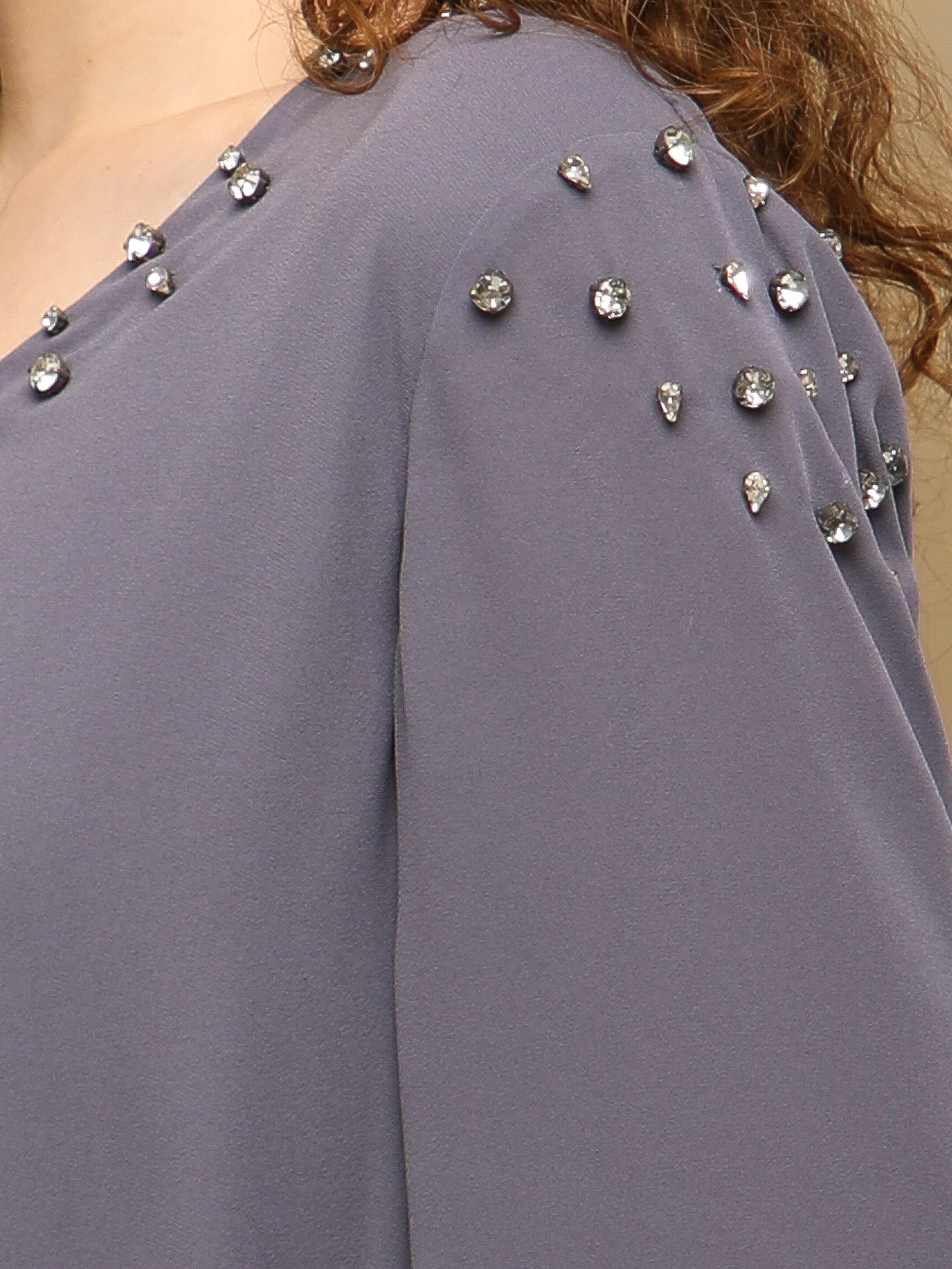 Rhinestone Georgette Grey