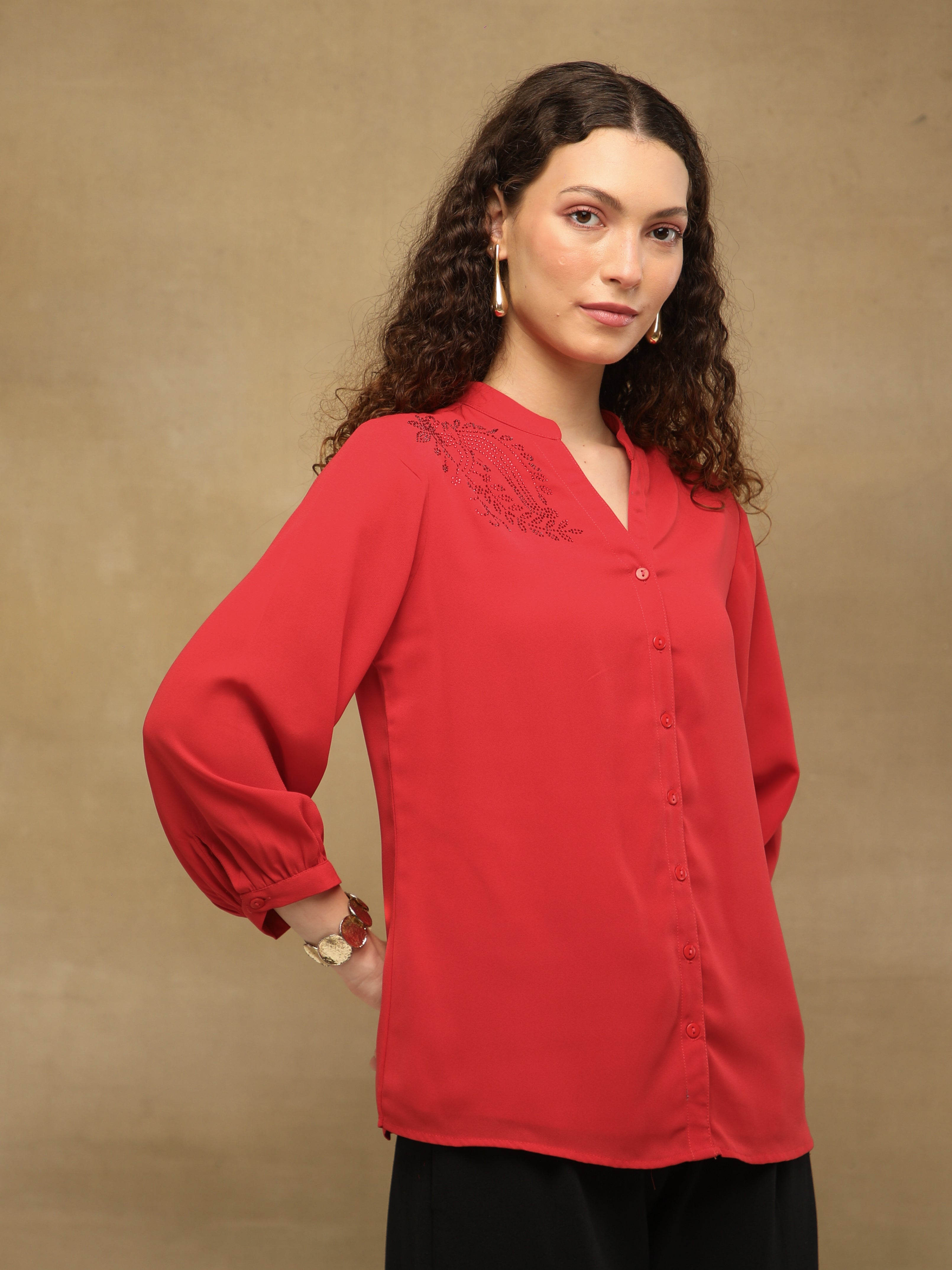 Red Swarovski Shirt