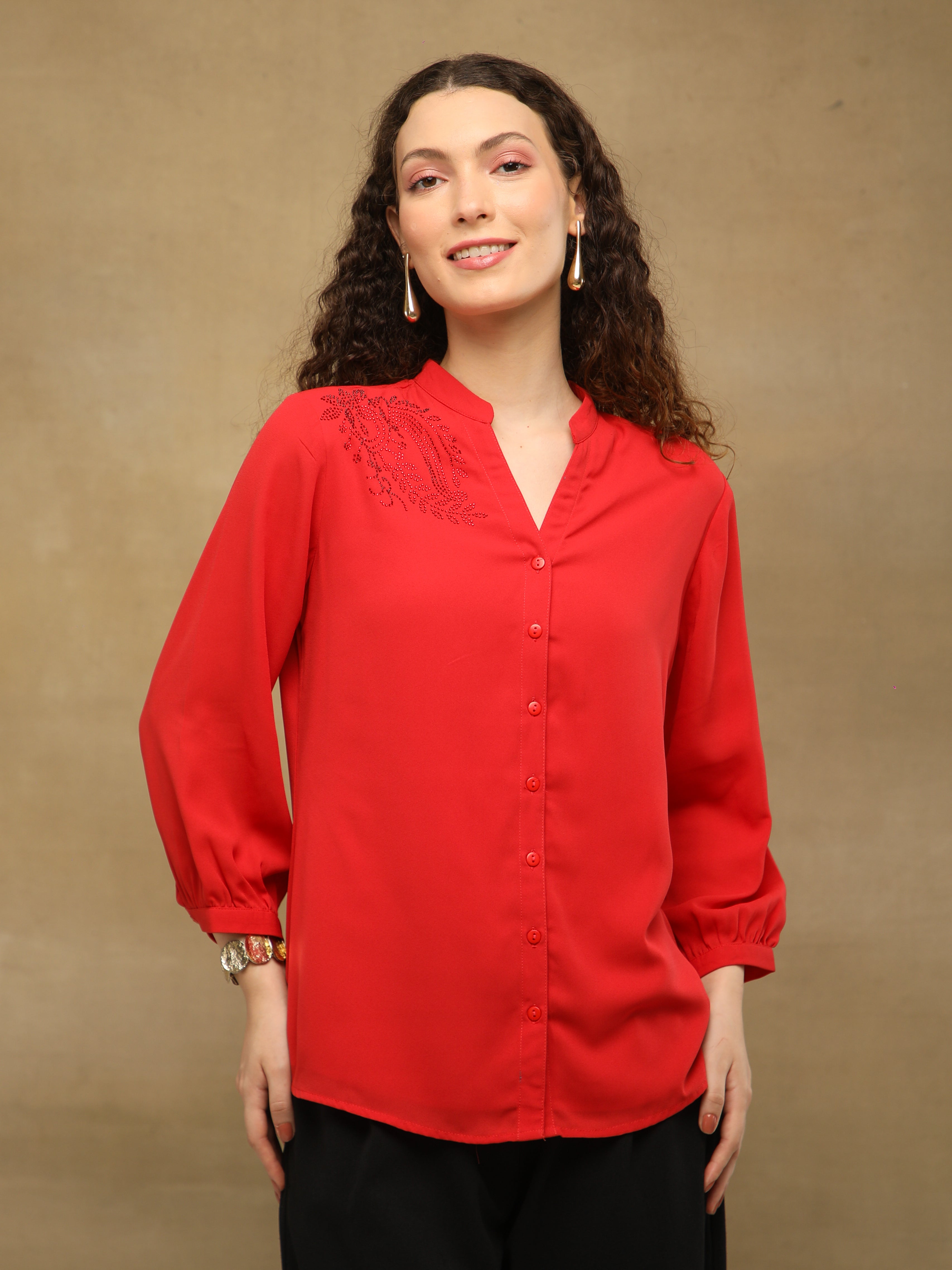 Red Swarovski Shirt