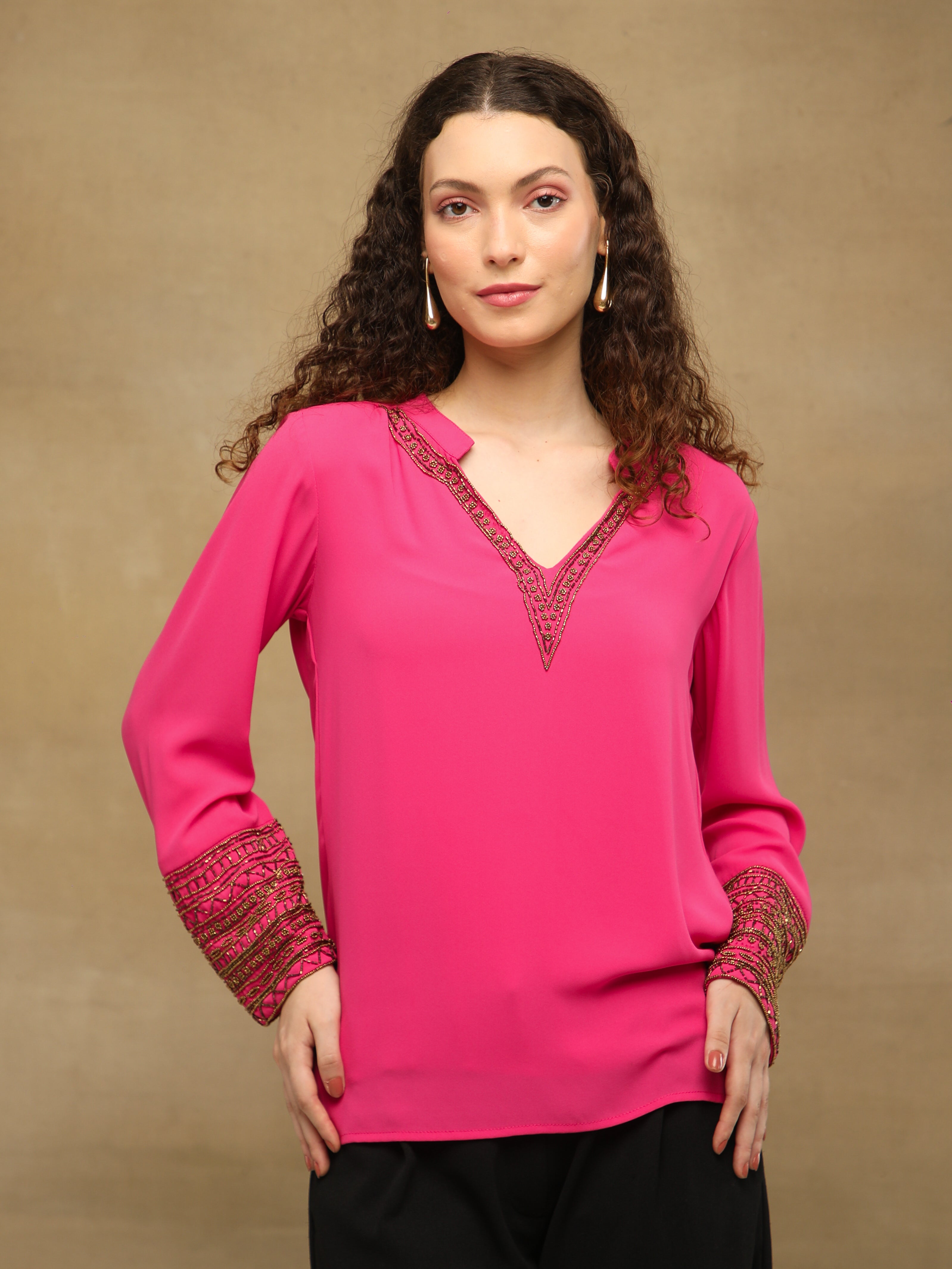Rosette Embellished Top