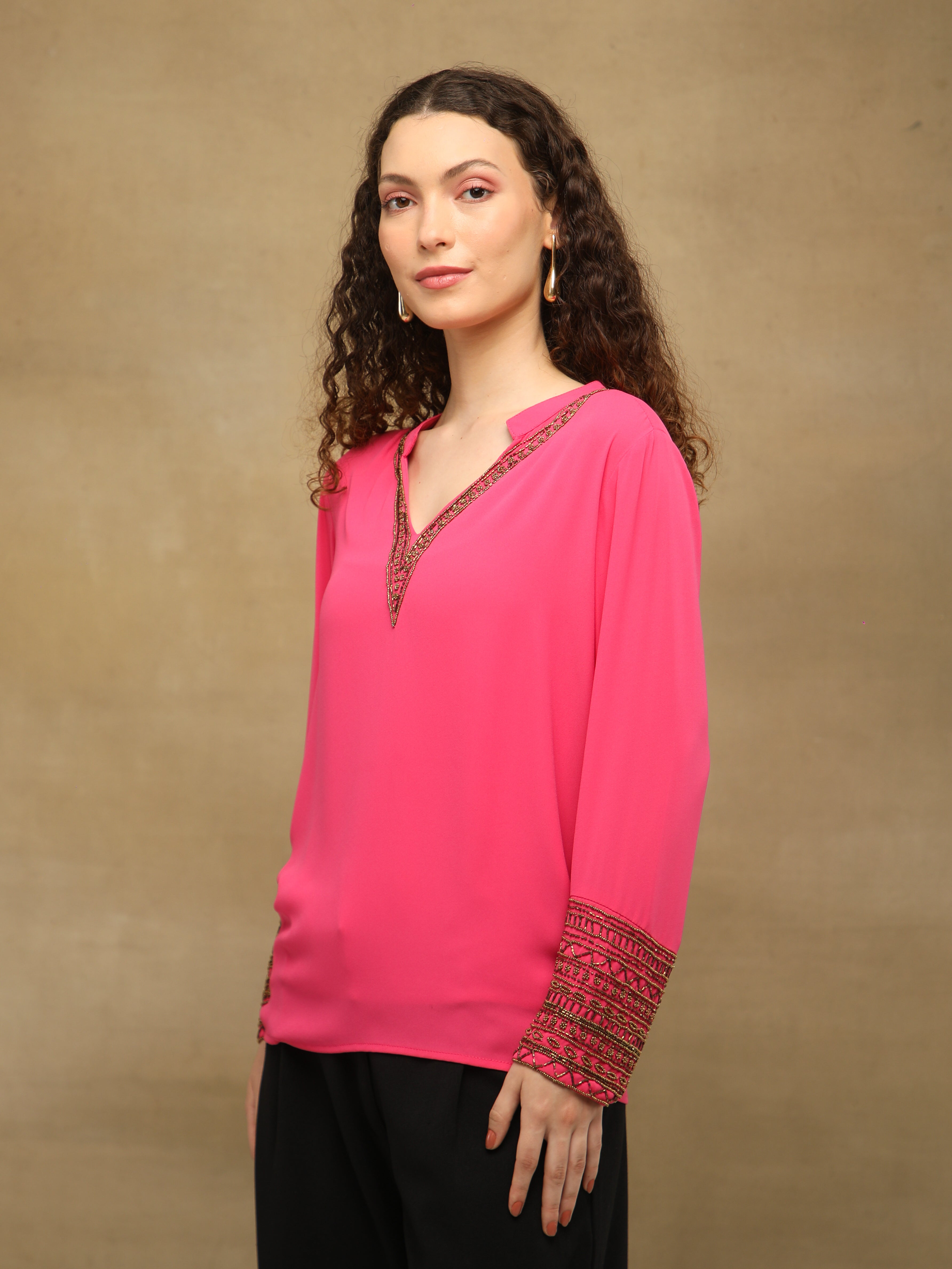 Rosette Embellished Top