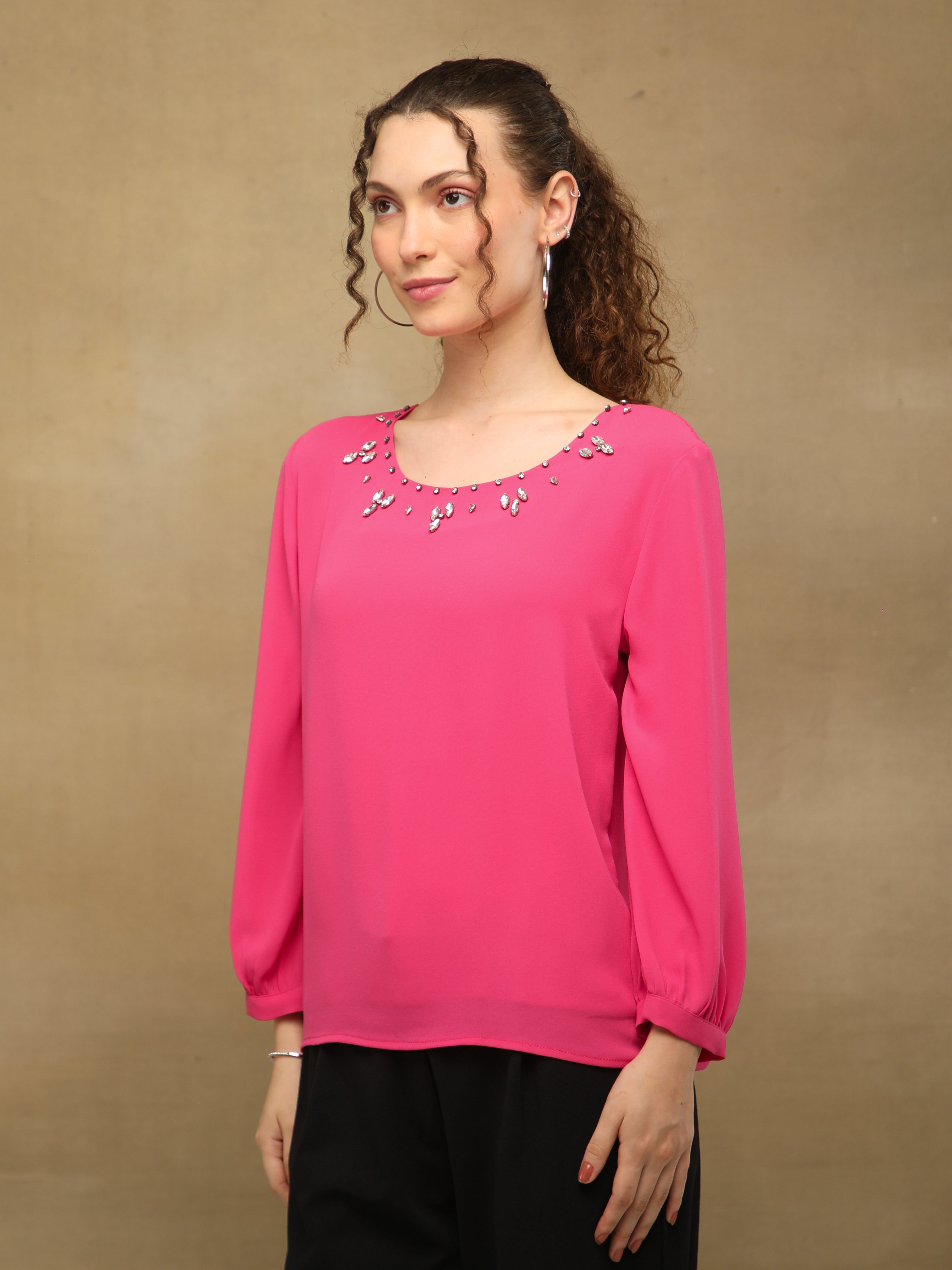 Crystal Curve Pink Top