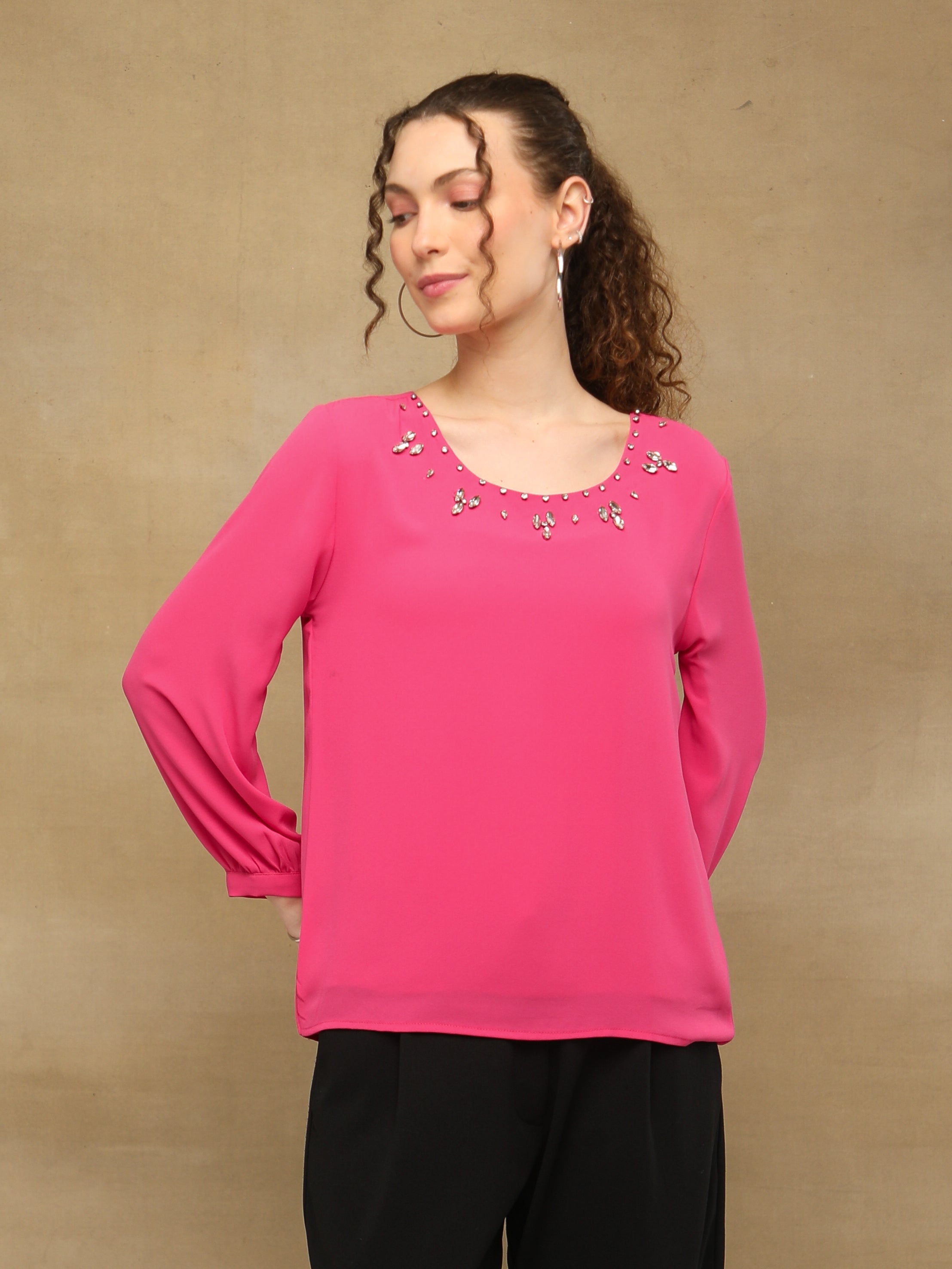 Crystal Curve Pink Top