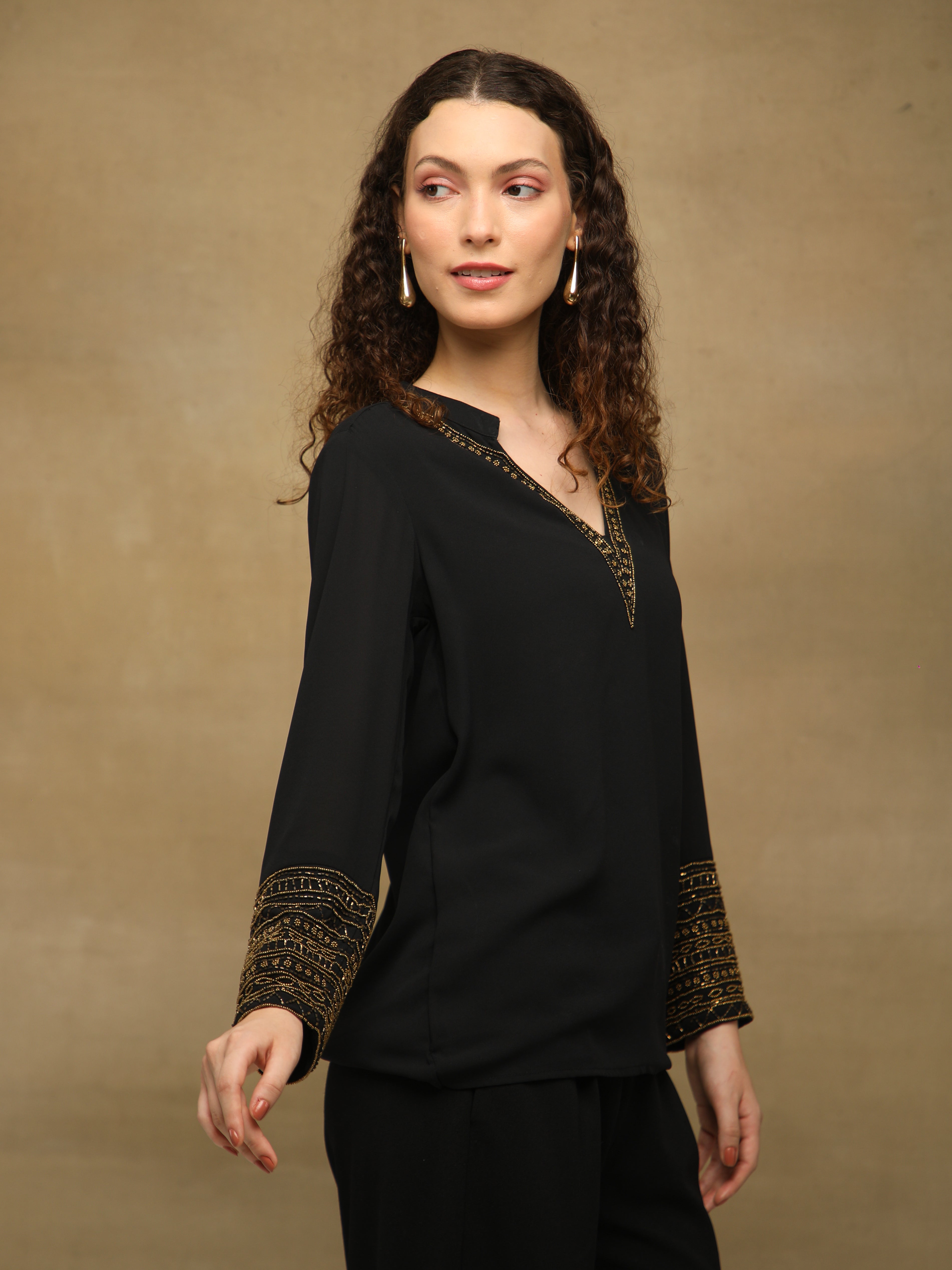 Black Embellished Top