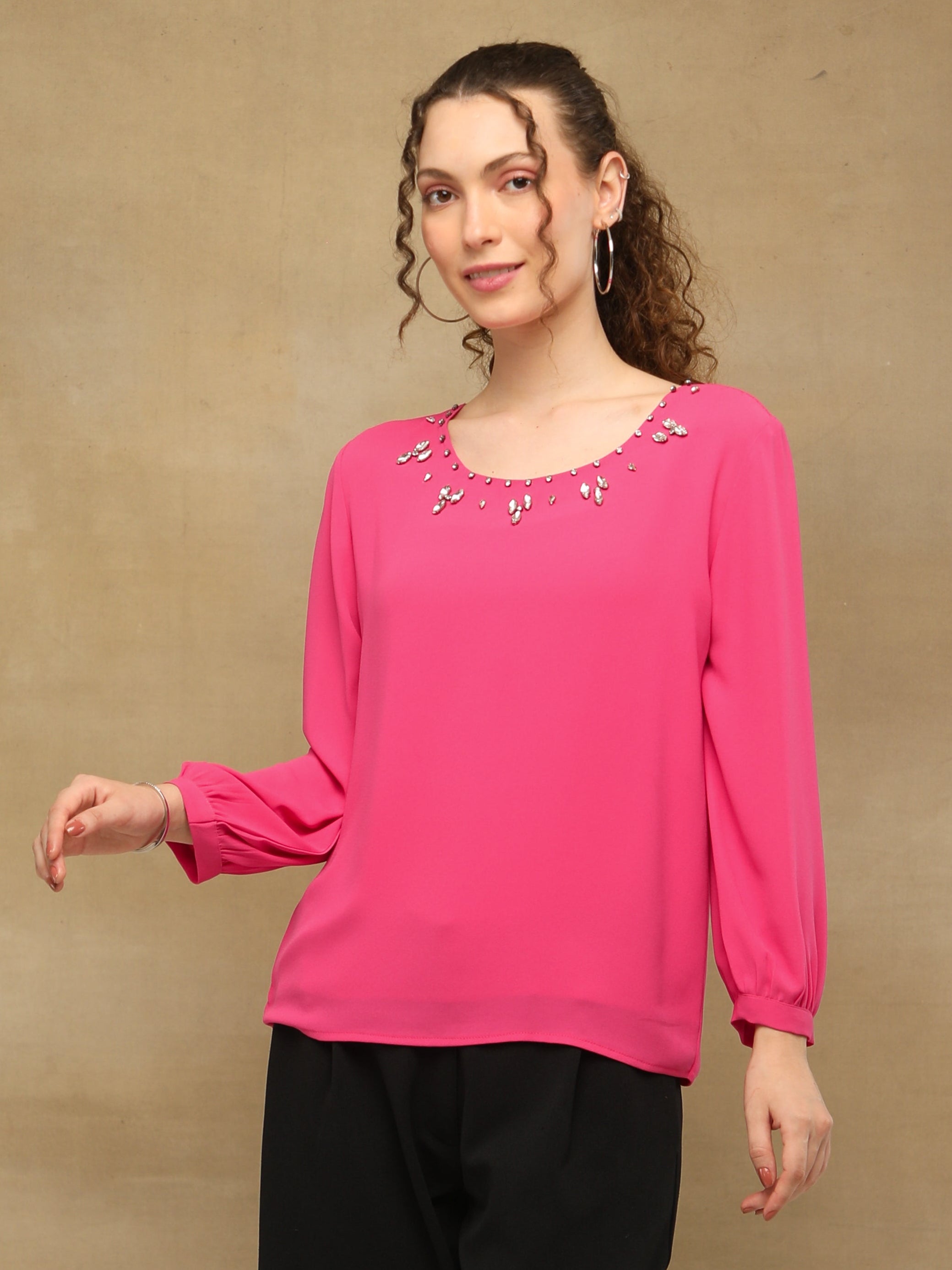 Crystal Curve Pink Top