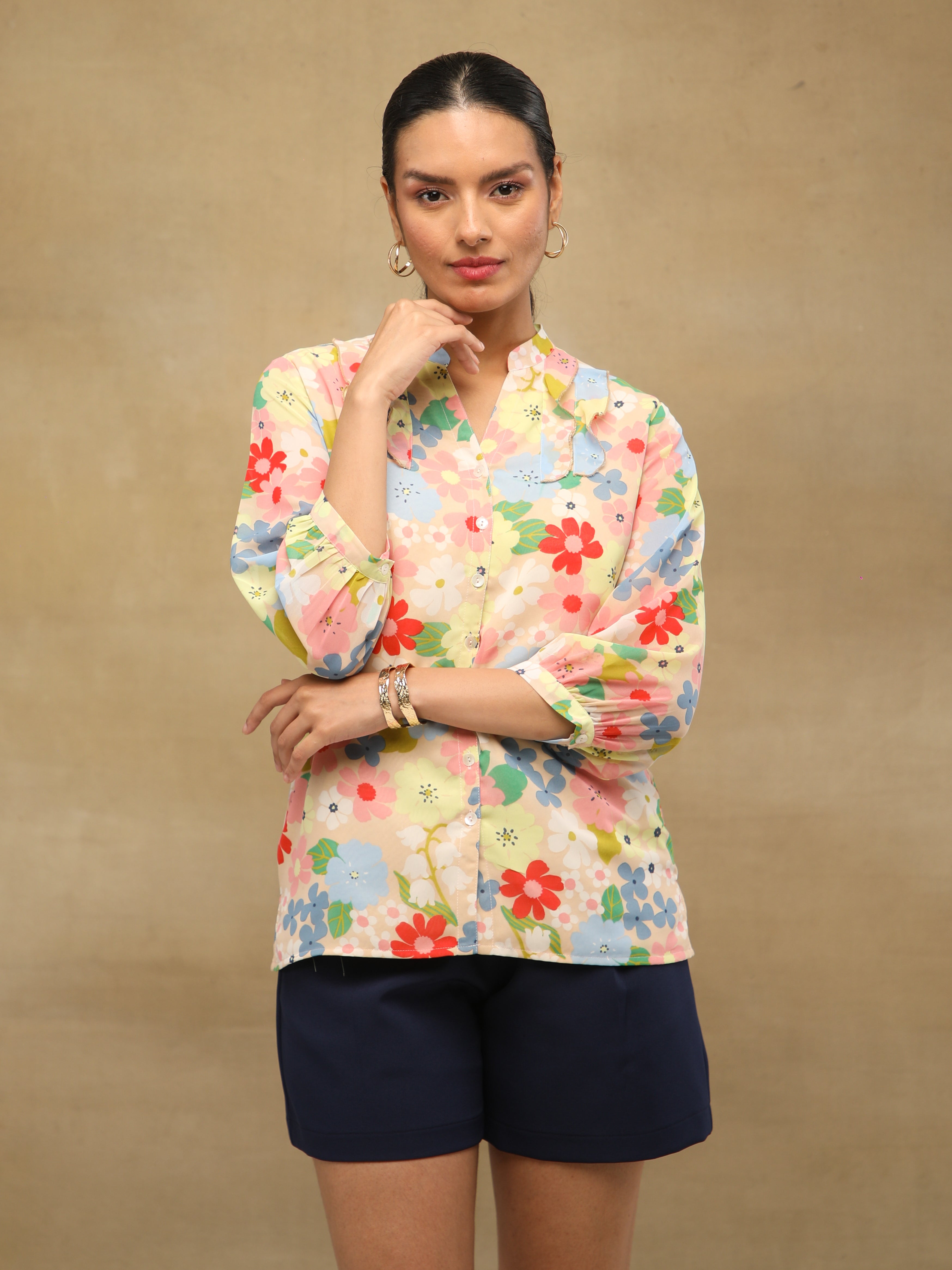 Pastel Front Frill Shirt