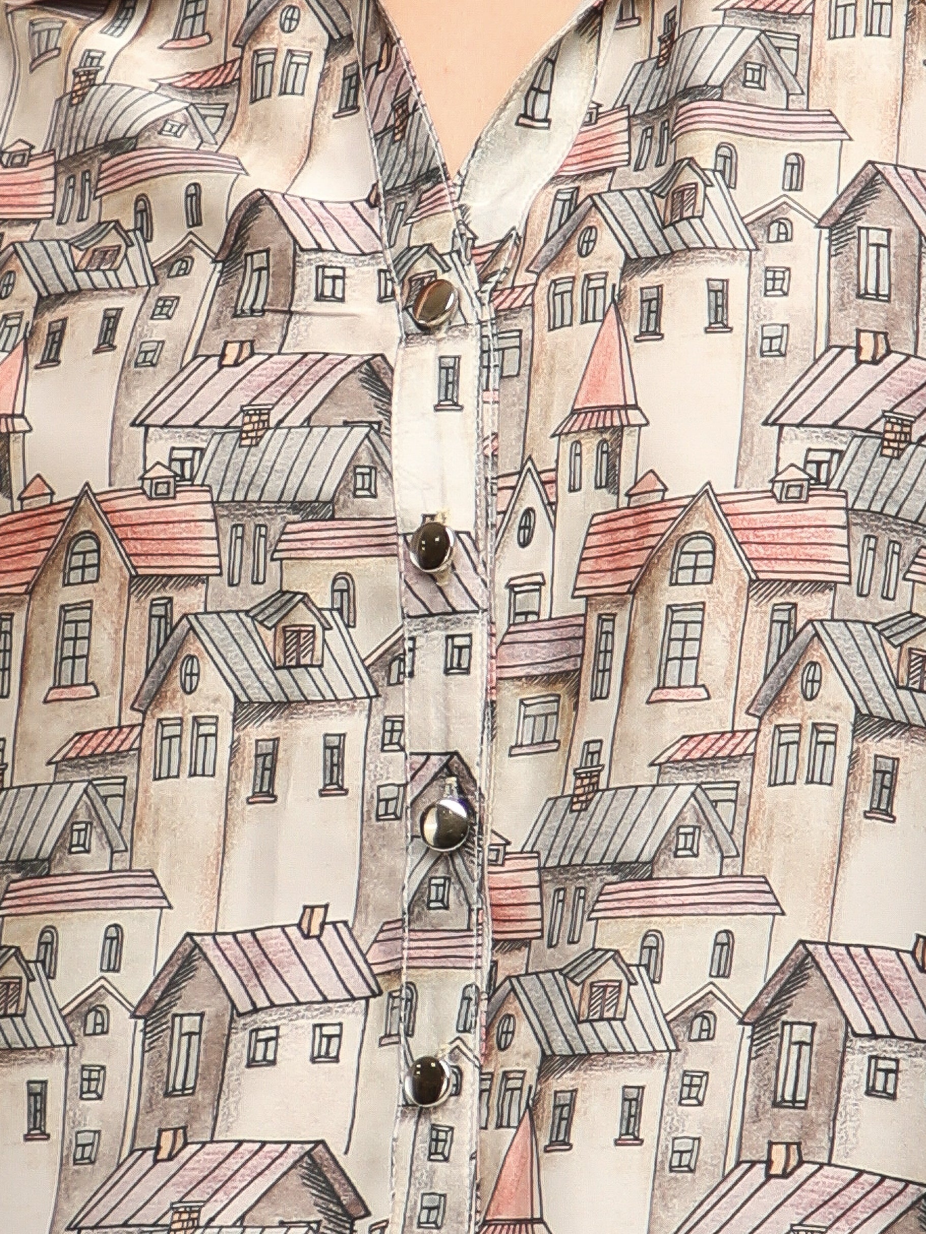 Cityscape Beige Satin Shirt