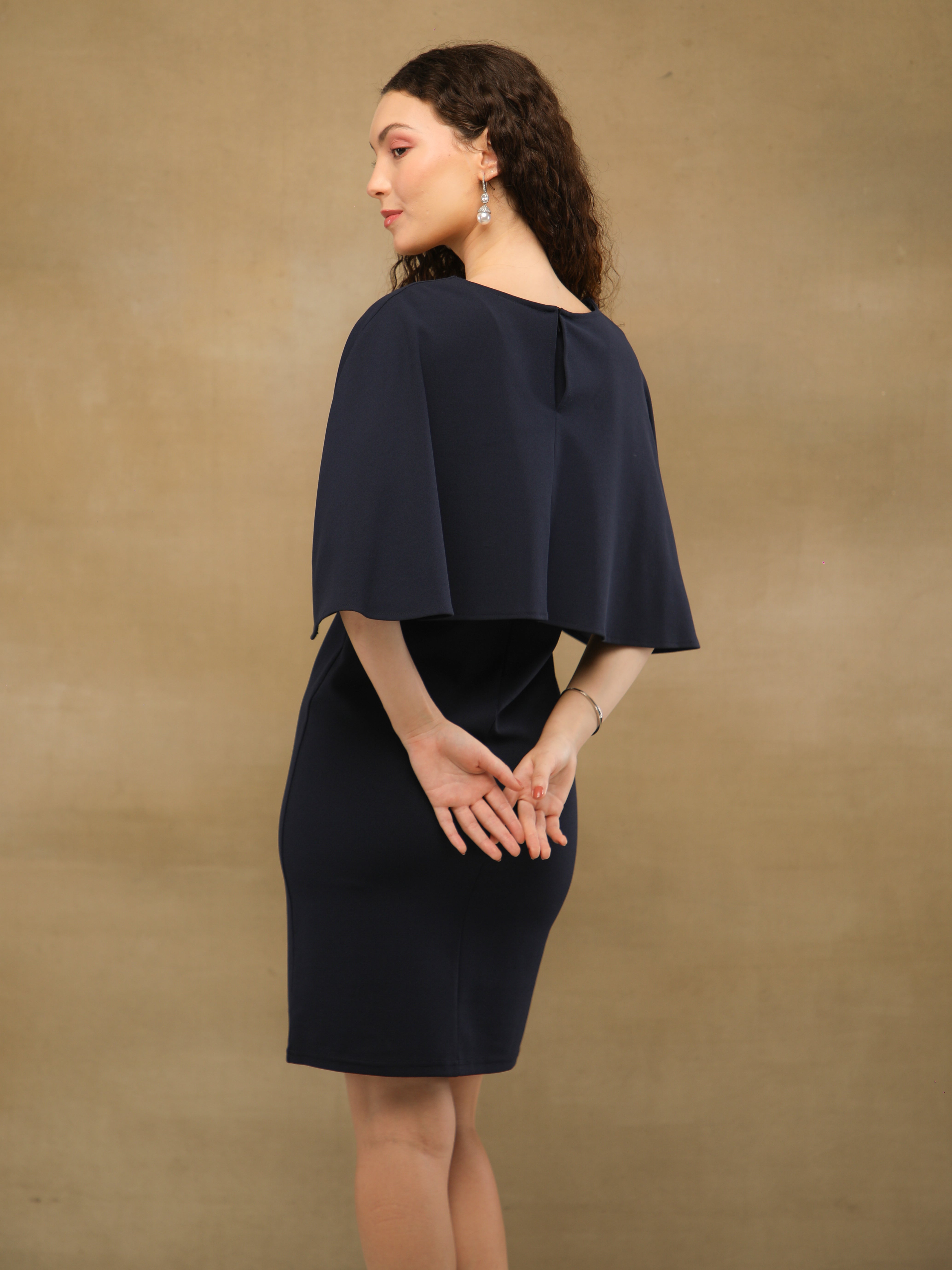 Navy Cape Dress