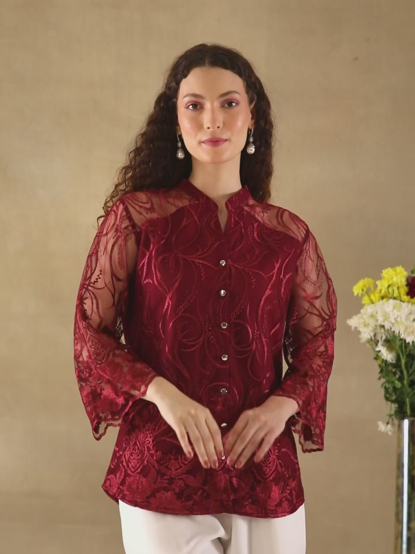 Ruby Sheer Embroidered Shirt