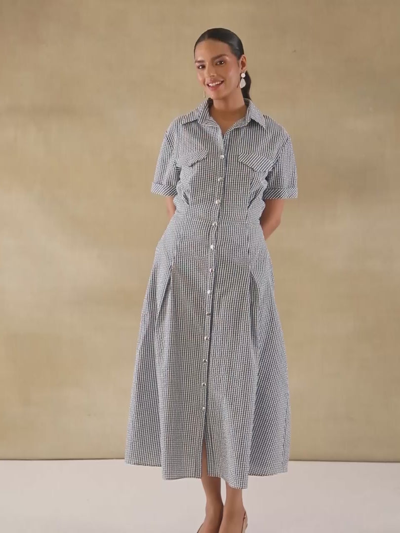 Ghingham Midi Shirt Dress