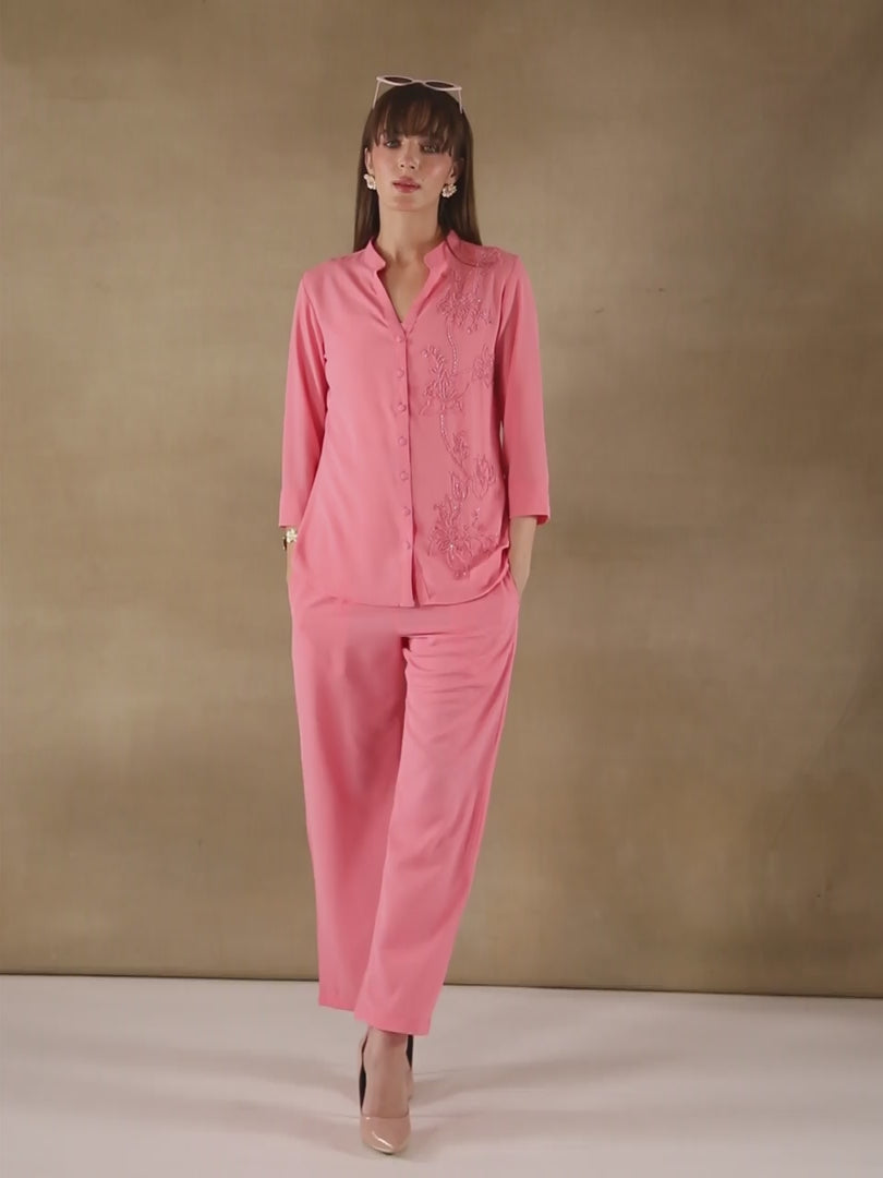 One-Side Embellished Petal Co-ord Set