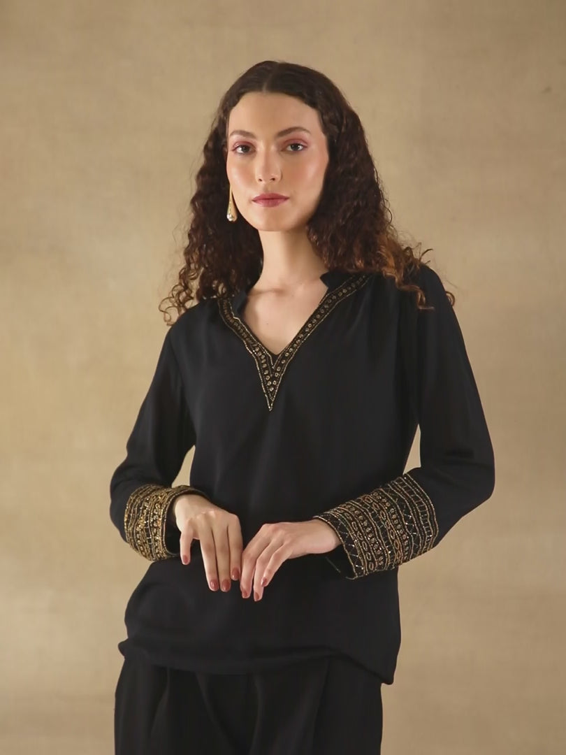 Black Embellished Top