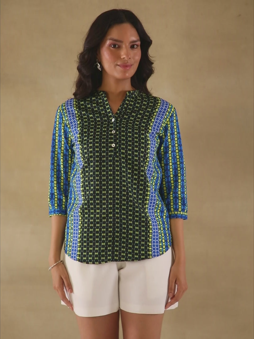 Pixel Trail Crepe Top