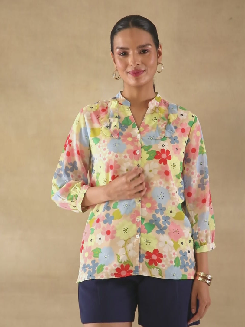 Pastel Front Frill Shirt