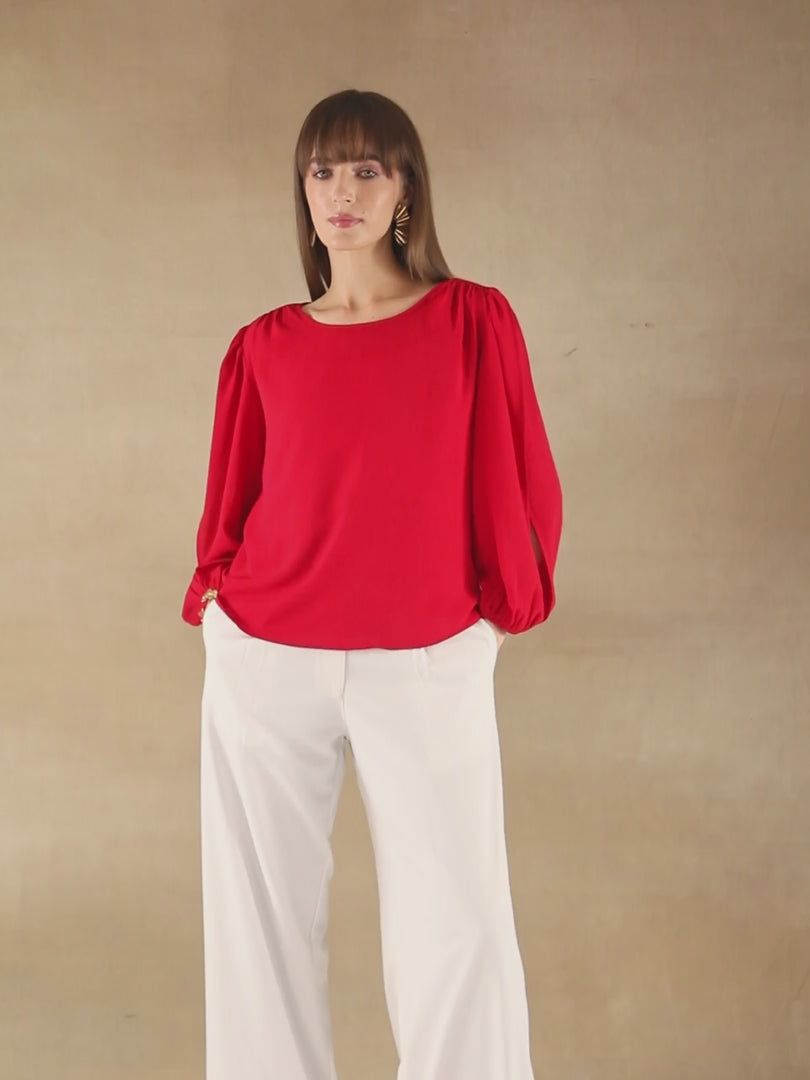 Scarlet Slit Sleeve Top