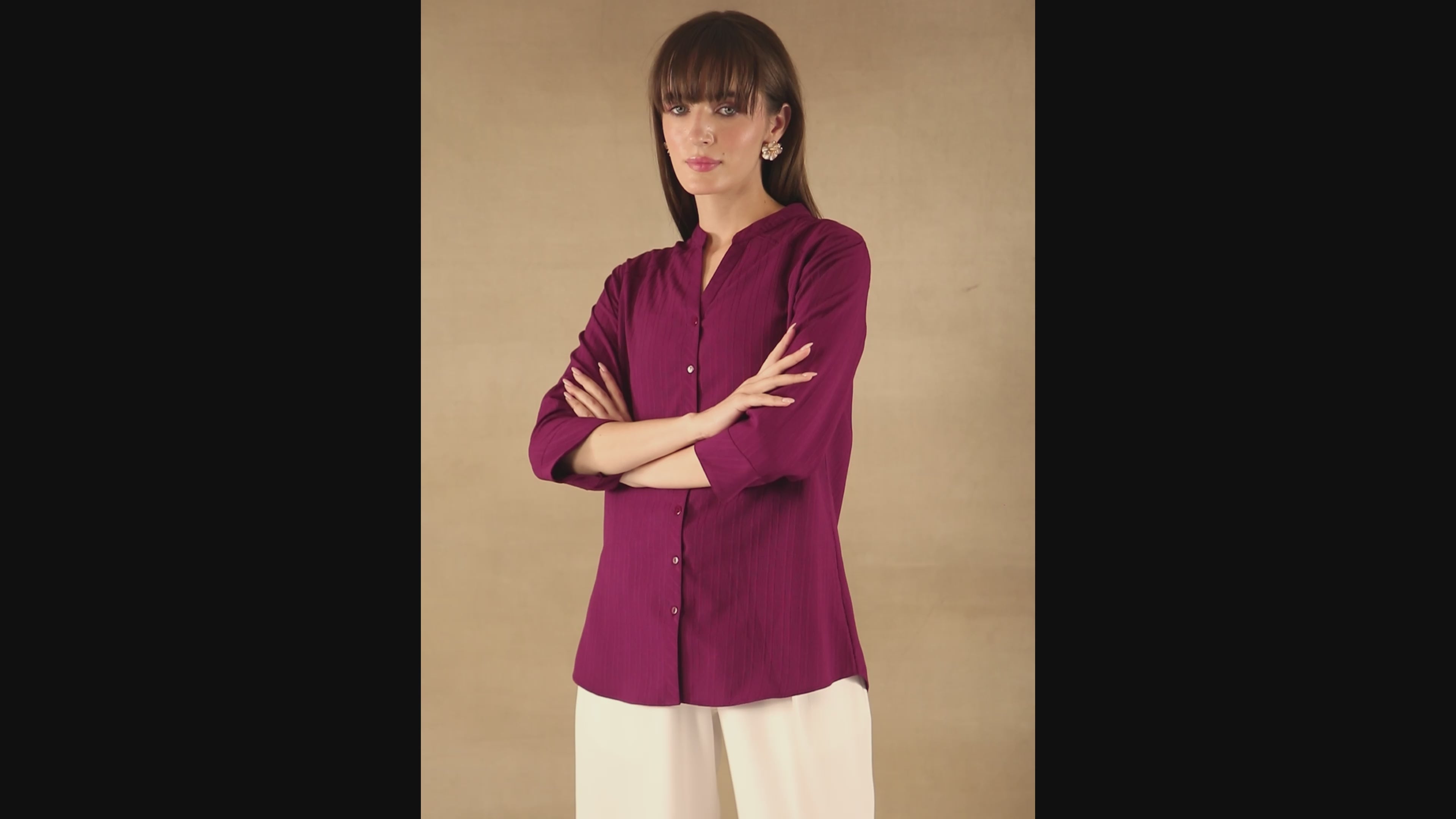 Textured Stripe Maroon Shirt
