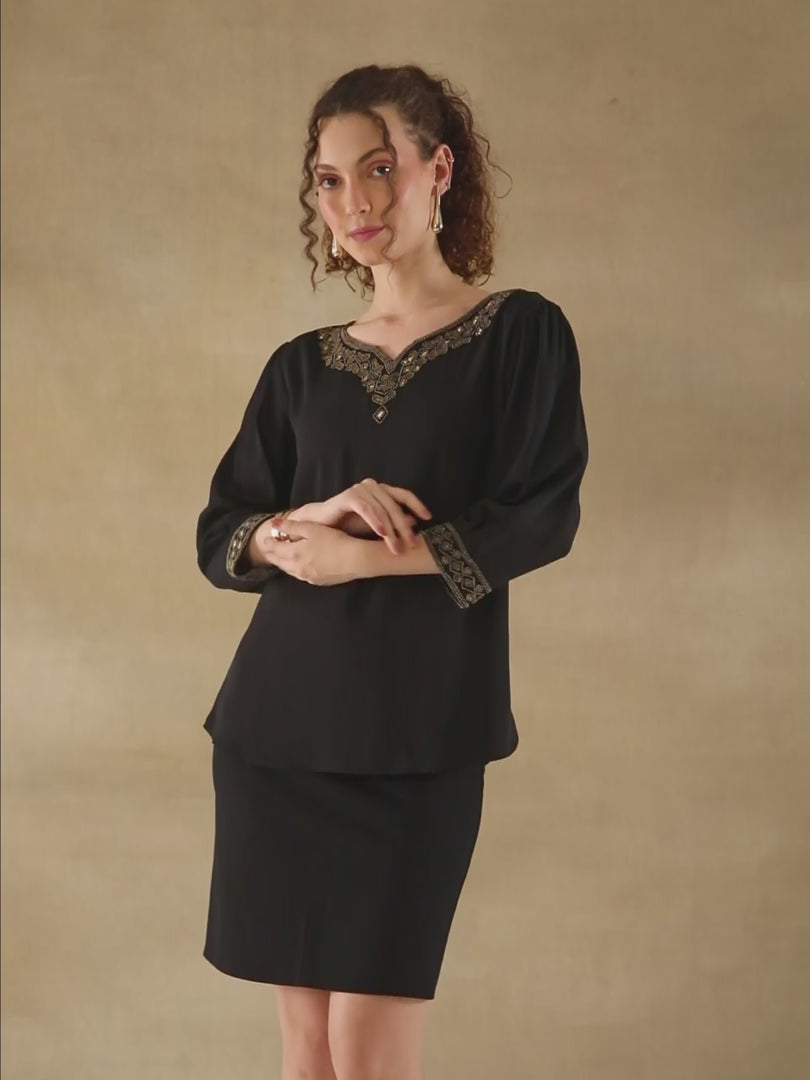 Copper Outline Black Top