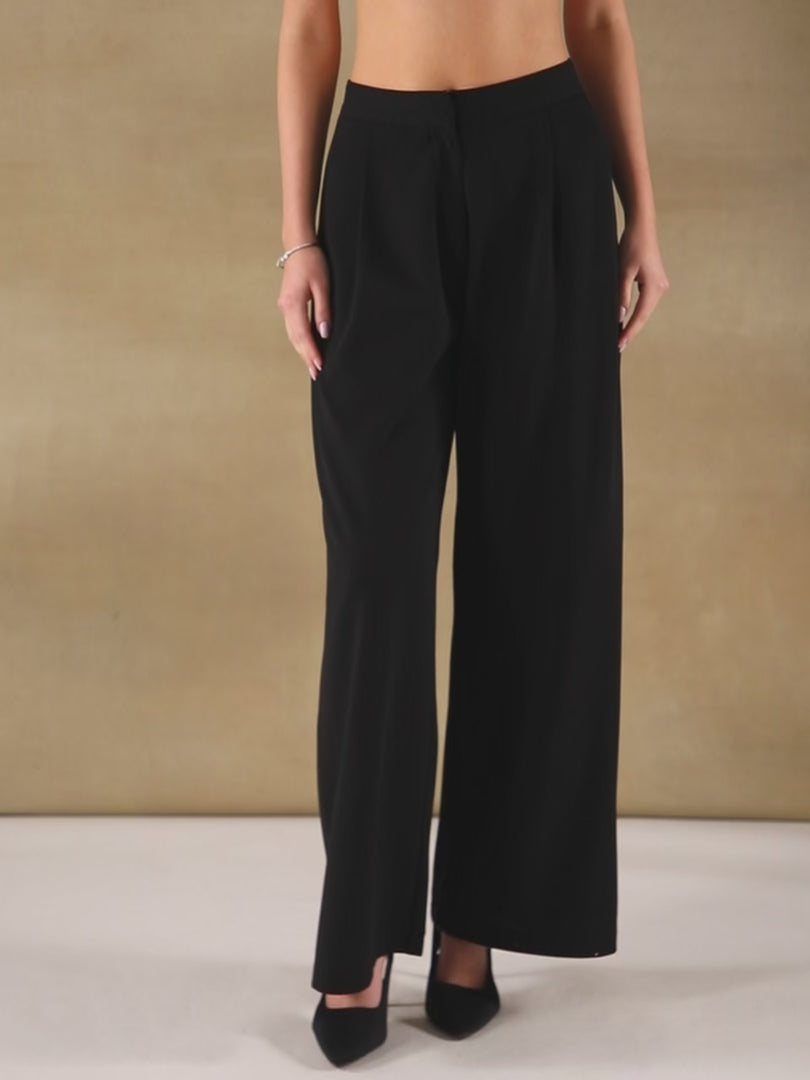 Maroon Wide Leg Trousers