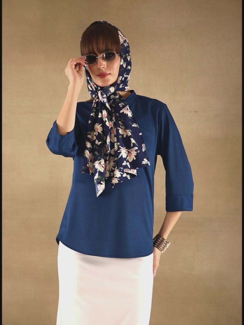 Self Stripe Cobalt Blue Top