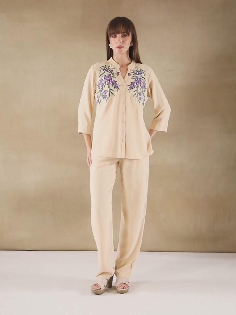 Beige Blossom Shirt