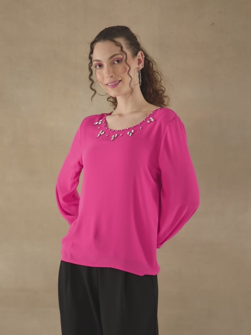 Crystal Curve Pink Top