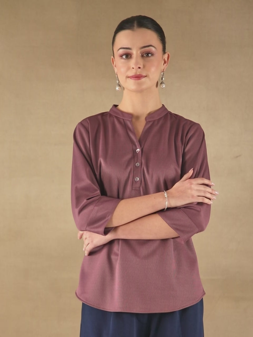Self Stripe Rose Quartz Top