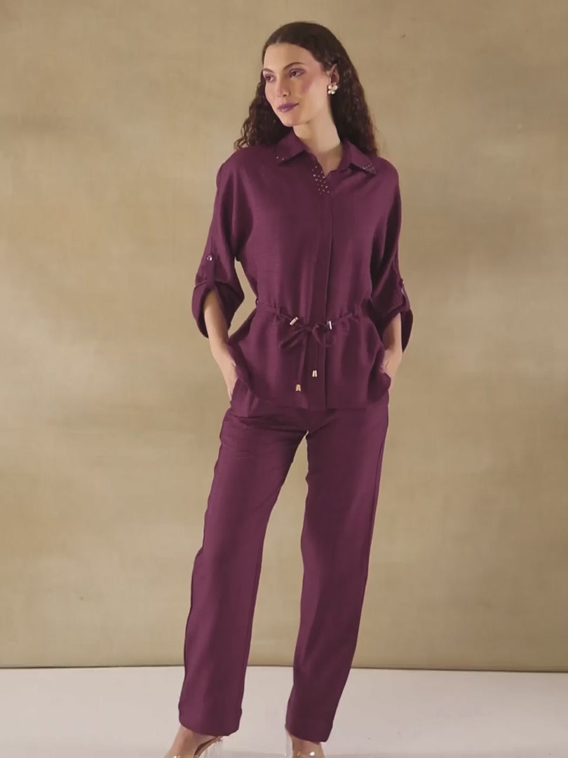 not Wine Swarovski Linen Co-ord Set (Copy)