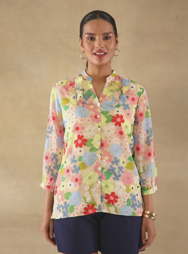 Pastel Front Frill Shirt