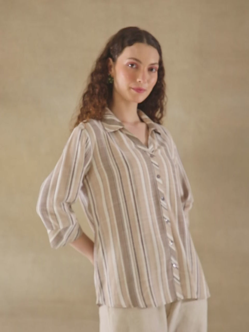 Sand Stripe Cotton Shirt