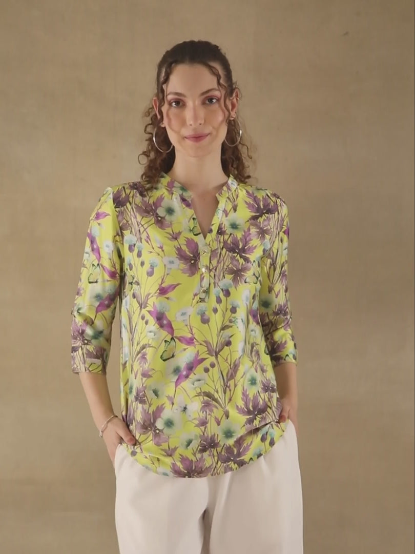 Chinar Satin Printed Top