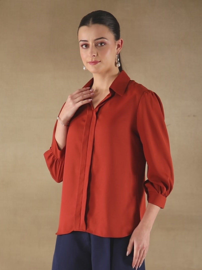 Rust Placket Top