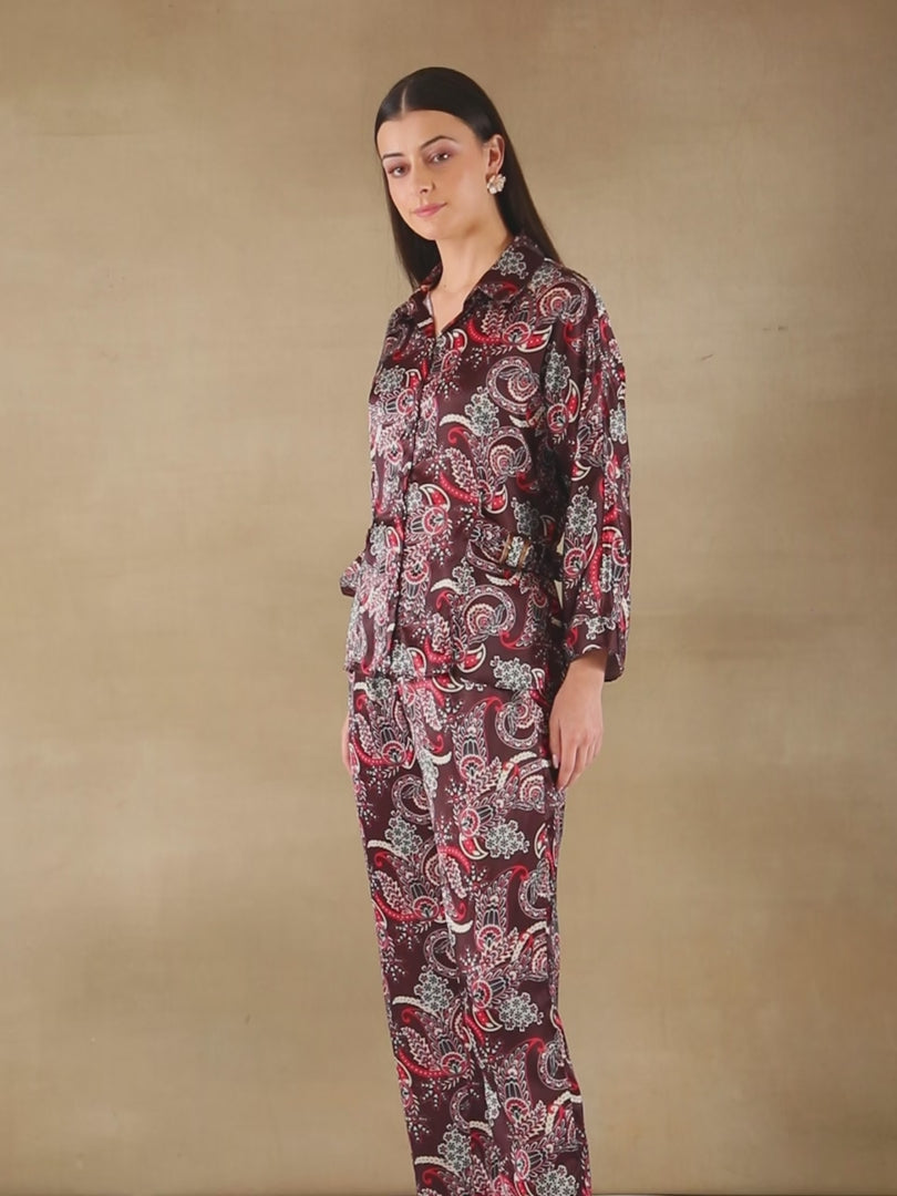 Paisley Buckle Detail Co-ord Set