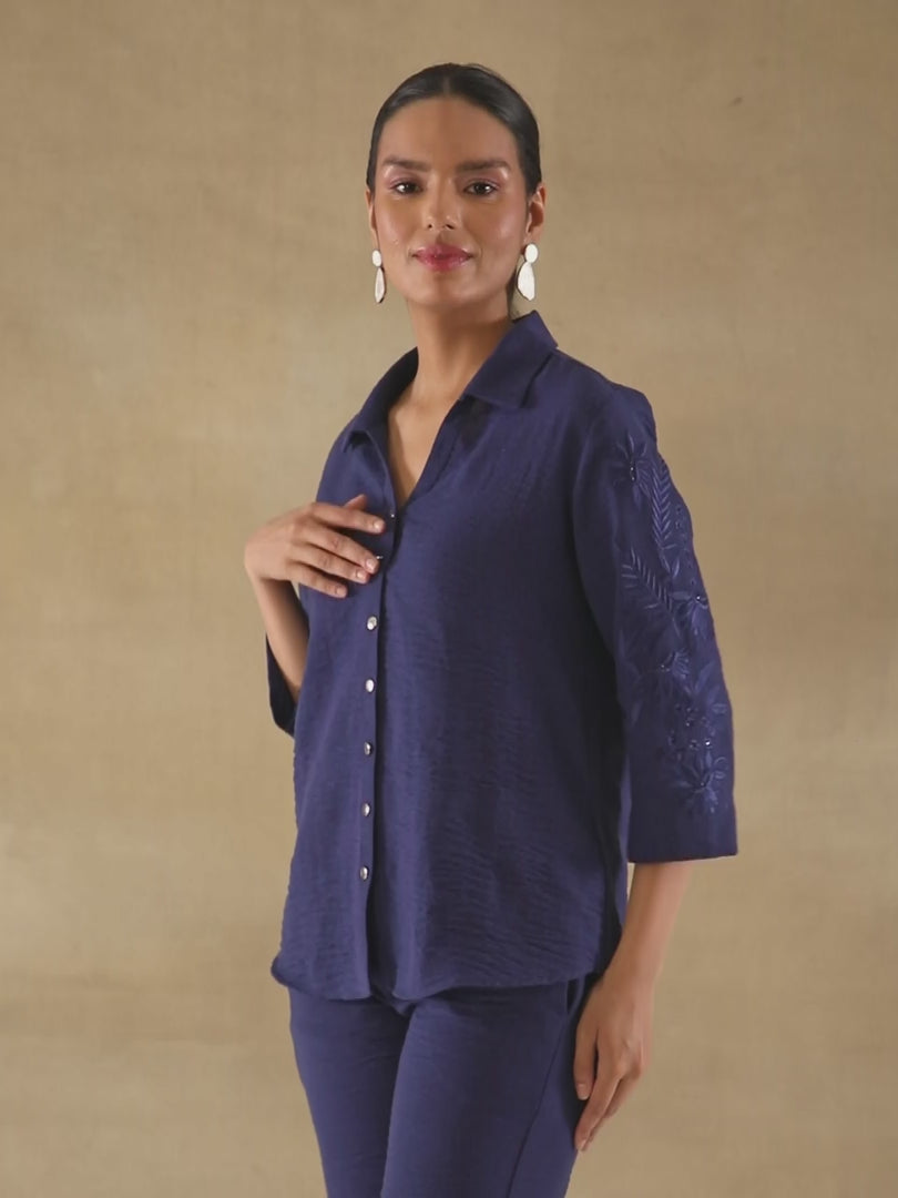 Black Embroidered Shirt