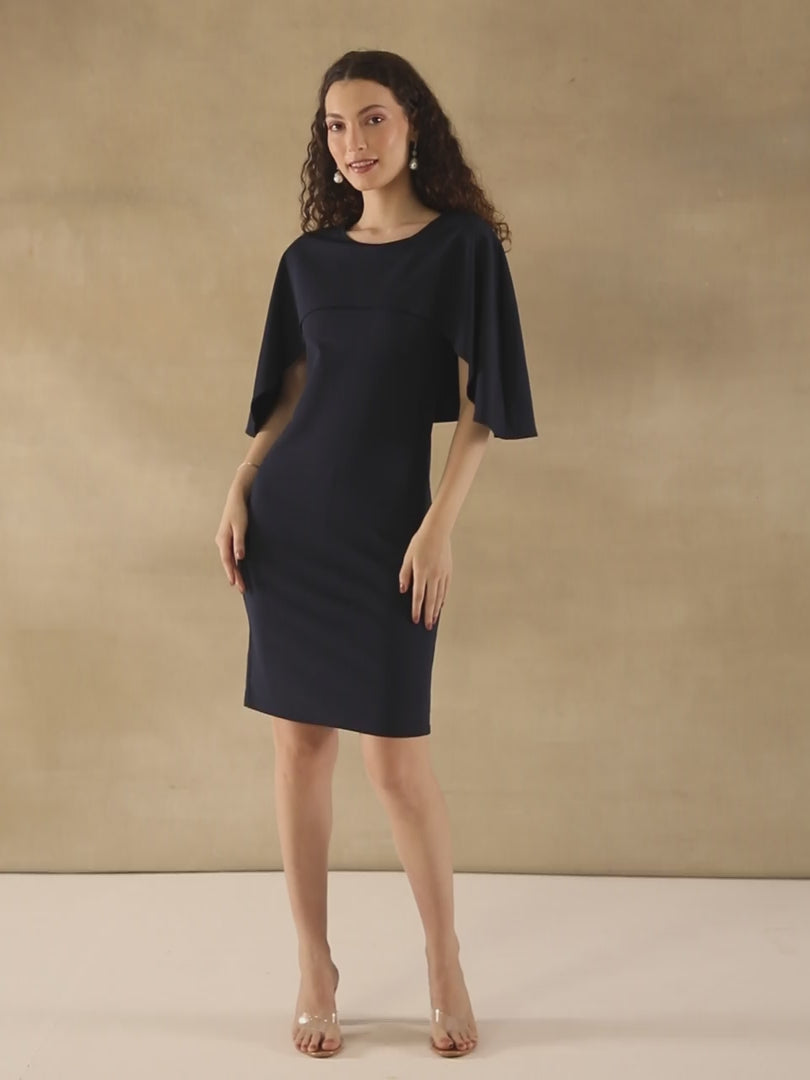 Navy Cape Dress