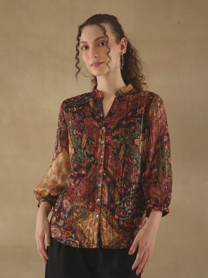 Paisley Chiffon Lined Shirt