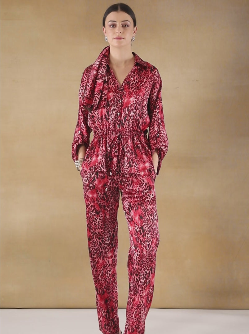 Cobra Crimson Drawstring Waist Co-ord Set