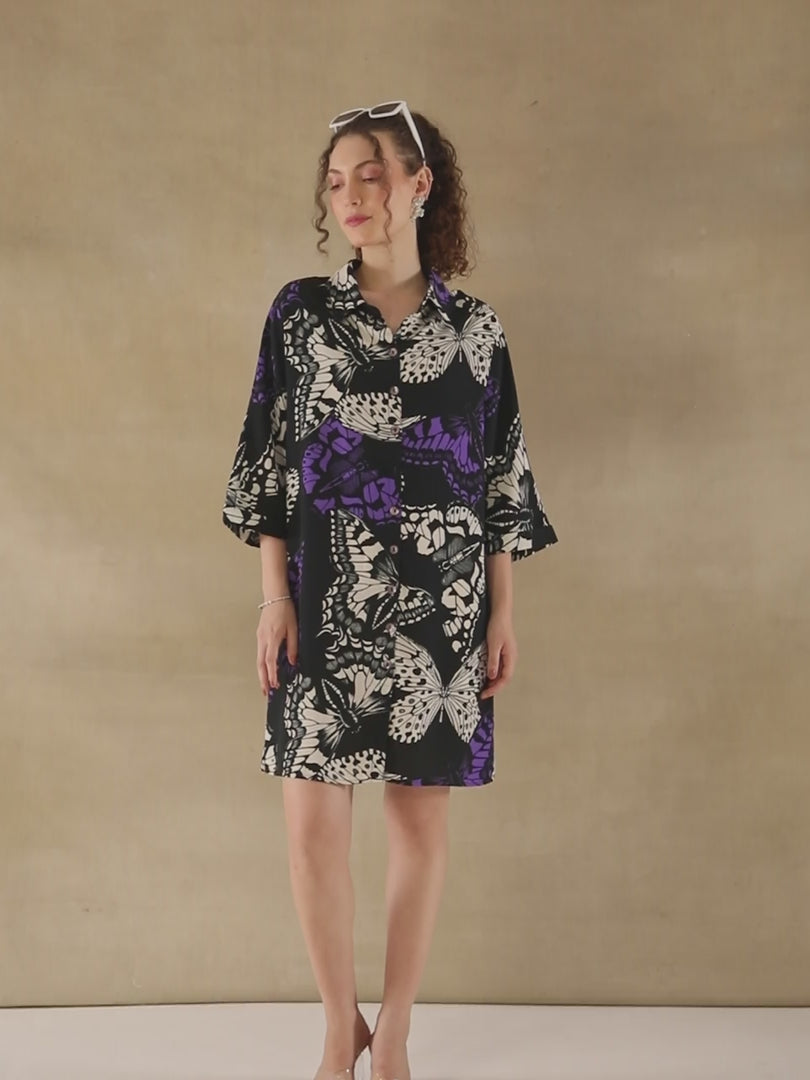 Butterfly Shirt Dress