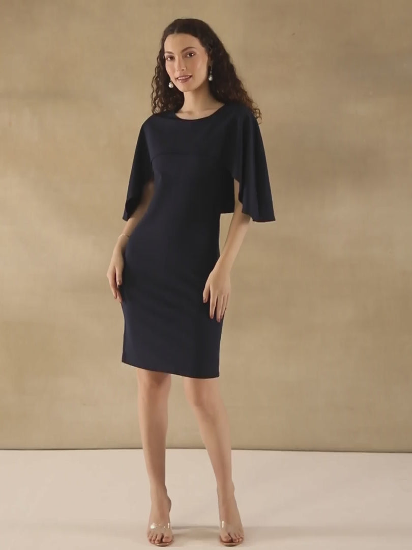 Navy Cape Dress