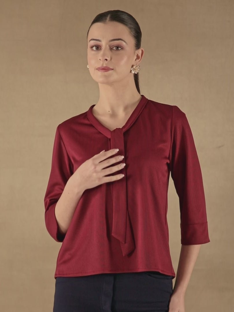 Front Tie Wine Top