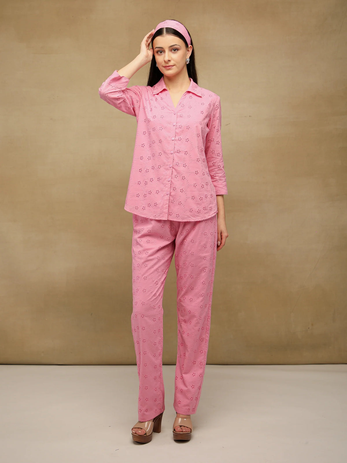 Blush Pink Schiffli Shirt